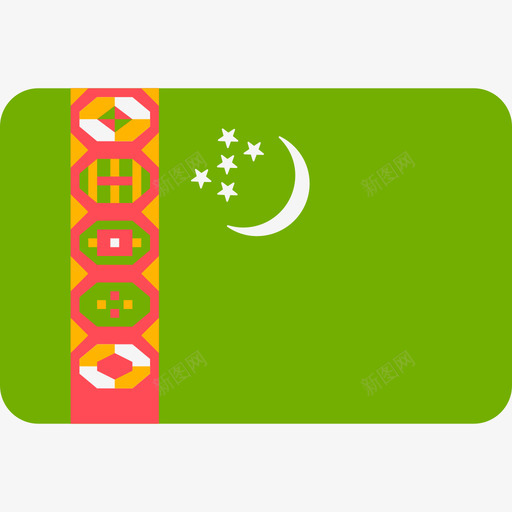 土库曼斯坦国际国旗6圆形矩形图标svg_新图网 https://ixintu.com 国际国旗6 圆形矩形 土库曼斯坦