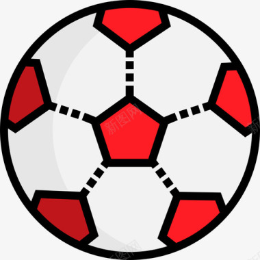 足球运动28线性颜色图标图标