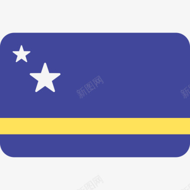 库拉索岛国际国旗6圆形矩形图标图标