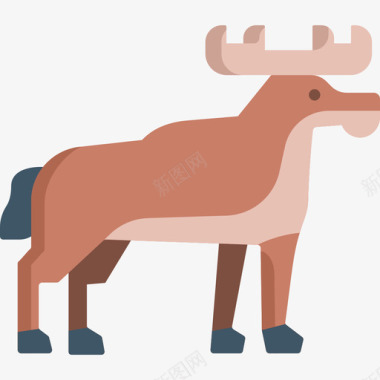 驼鹿动物27扁平图标图标