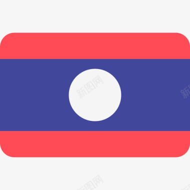 老挝国际国旗6圆形矩形图标图标