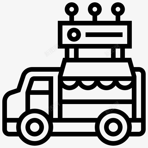 食品车汽车送货车图标svg_新图网 https://ixintu.com 厨房 汽车 街头食品和食品运输线 街道 送货车 食品车