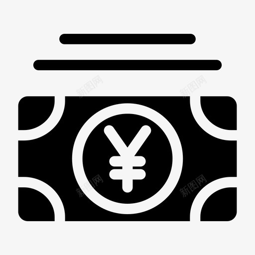 日元货币纸币图标svg_新图网 https://ixintu.com 日元 纸币 货币