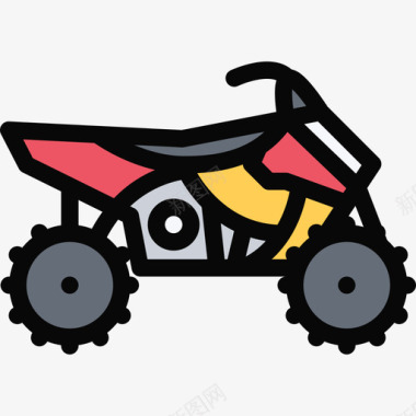 摩托车运输7彩色图标图标