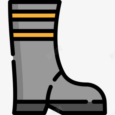 消防靴3号线性颜色图标图标