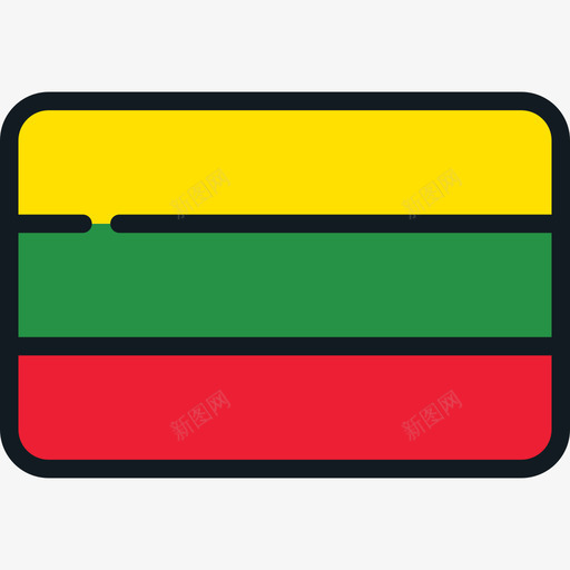 立陶宛国旗系列4圆角矩形图标svg_新图网 https://ixintu.com 国旗系列4 圆角矩形 立陶宛