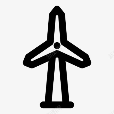 风力涡轮机荷兰语能源图标图标