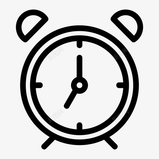 闹钟七点钟时间图标svg_新图网 https://ixintu.com 七点半 七点钟 手表 时间 闹钟