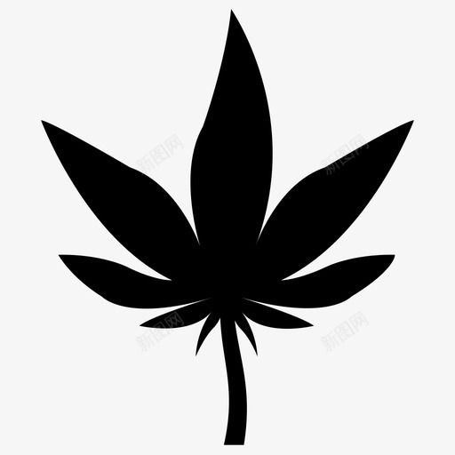 大麻大麻叶开花药草图标svg_新图网 https://ixintu.com 休闲药物 大麻 大麻叶 大麻叶实心图标 开花药草