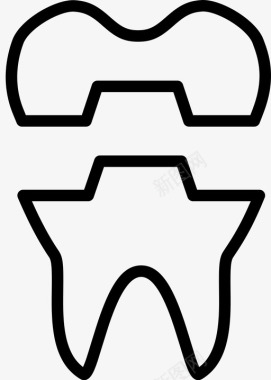 牙齿人造牙科图标图标