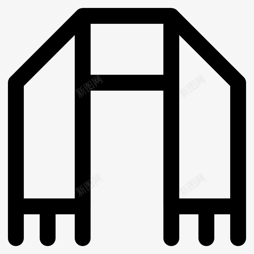 披肩时尚围巾图标svg_新图网 https://ixintu.com 保暖 冬季 冬季经典套装 围巾 披肩 时尚