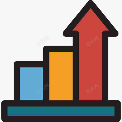 图表工作效率5线颜色图标svg_新图网 https://ixintu.com 图表 工作效率5 线颜色