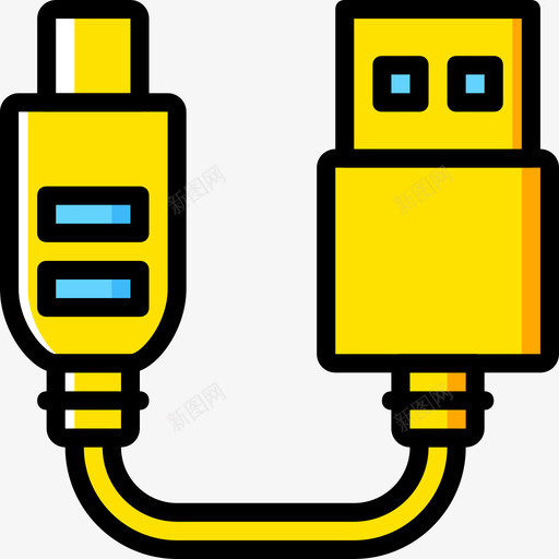 Hdmi连接器电缆4黄色图标svg_新图网 https://ixintu.com Hdmi 连接器电缆4 黄色