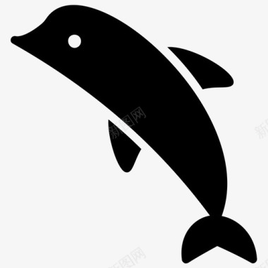 海豚海洋动物卡通海豚图标图标