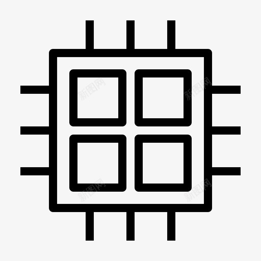 处理器芯片组件图标svg_新图网 https://ixintu.com 处理器 硬件 组件 芯片 计算机 计算机组件