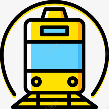 火车运输4黄色图标图标