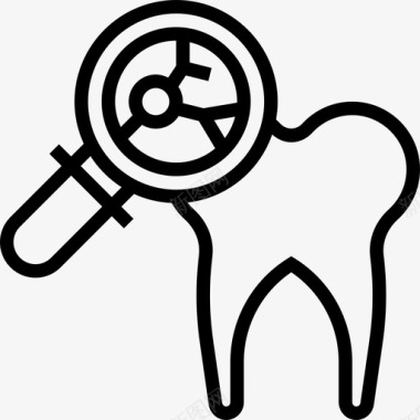 牙医健康检查直系图标图标