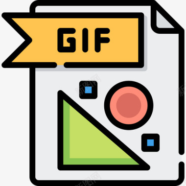 Gif文件文件夹5线性颜色图标图标