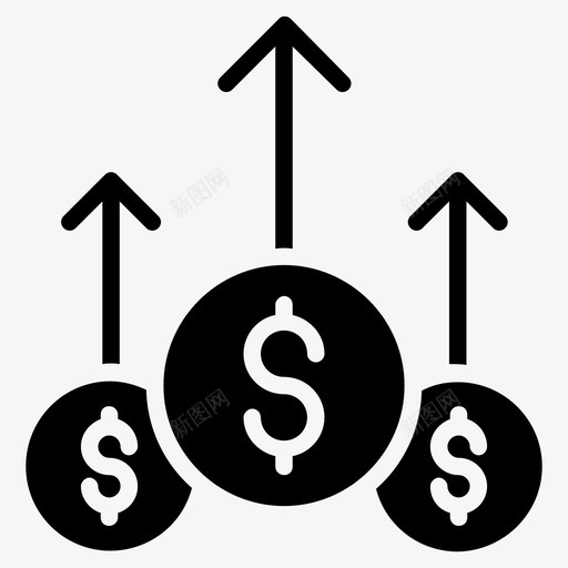 美元增加美元汇率市场增长图标svg_新图网 https://ixintu.com 多拉增加 市场增长 美元增加 美元汇率 营销策略字形图标 财务增加 货币增加