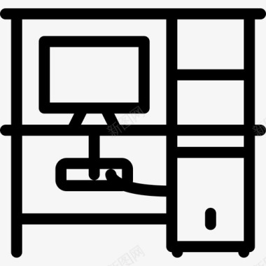 办公桌家具23直线型图标图标