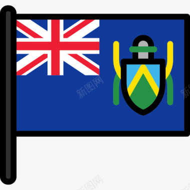 皮特凯恩群岛旗帜收藏2桅杆图标图标