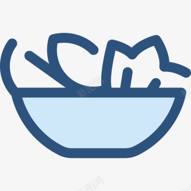 沙拉食物和餐厅4蓝色图标图标