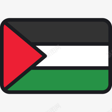巴勒斯坦旗帜收藏4圆形矩形图标图标