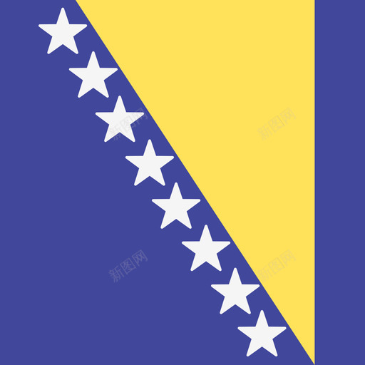 波黑国际旗帜4方形图标svg_新图网 https://ixintu.com 国际旗帜4 方形 波黑