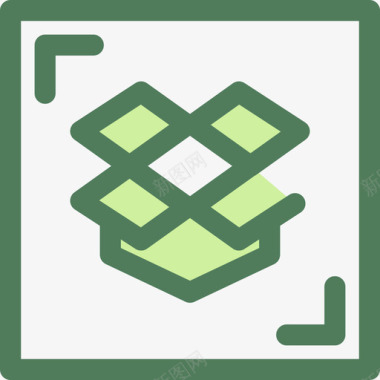 Dropbox社交媒体19绿色图标图标