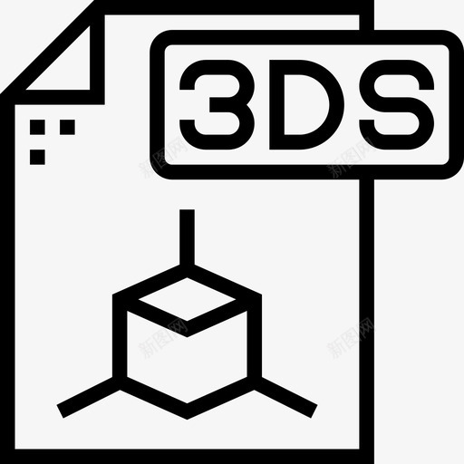 3ds文件类型3线性图标svg_新图网 https://ixintu.com 3ds 文件类型3 线性