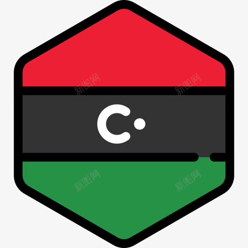 利比亚国旗收藏5六边形图标svg_新图网 https://ixintu.com 六边形 利比亚 国旗收藏5