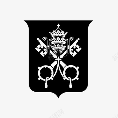 梵蒂冈城盾徽徽章图标图标