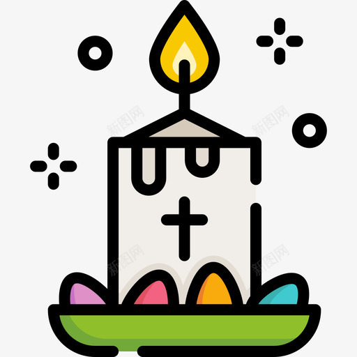 蜡烛复活节8线型颜色图标svg_新图网 https://ixintu.com 复活节8 线型颜色 蜡烛
