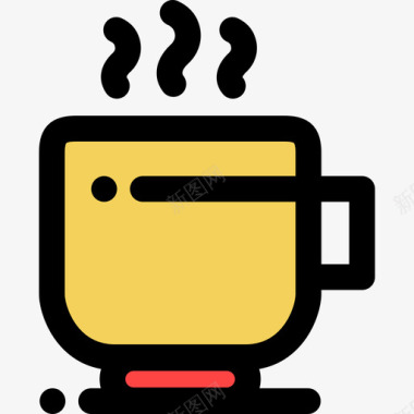 咖啡杯家居用品11线性颜色图标图标