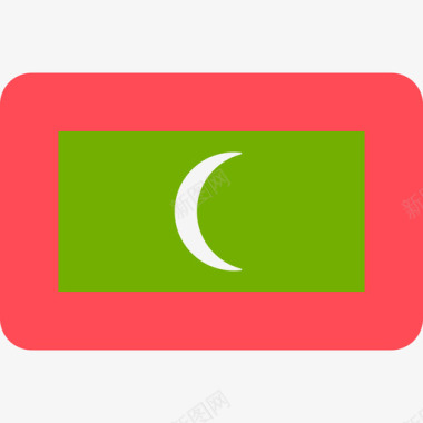 马尔代夫国际国旗6圆形矩形图标图标