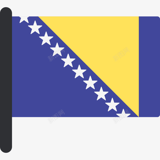 波黑国际旗帜5桅杆图标svg_新图网 https://ixintu.com 国际旗帜5 桅杆 波黑