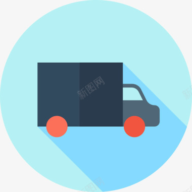 送货卡车电子商务14扁平图标图标