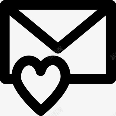 电子邮件爱情和浪漫7大胆圆润图标图标