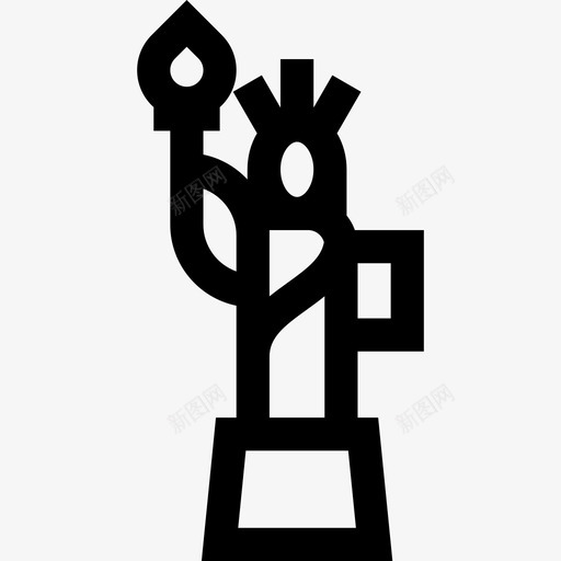 自由女神像地标7直线形图标svg_新图网 https://ixintu.com 地标7 直线形 自由女神像