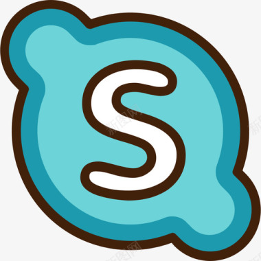 Skype社交网络颜色图标图标