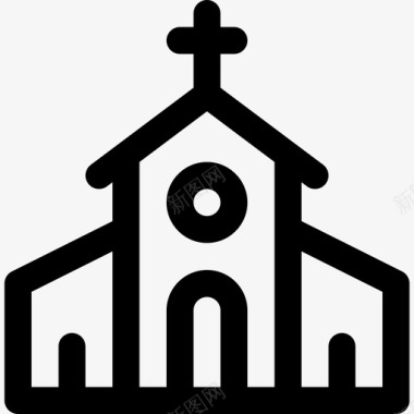 教堂宗教16直系图标图标