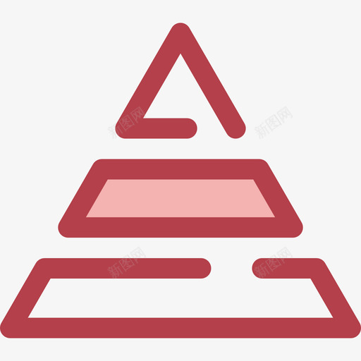 金字塔员工组织4红色图标svg_新图网 https://ixintu.com 员工组织4 红色 金字塔