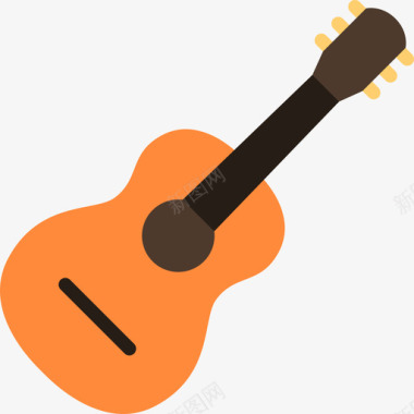西班牙吉他时髦风格2扁平图标图标