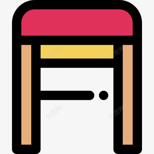 木椅家居用品11线性颜色图标svg_新图网 https://ixintu.com 家居用品11 木椅 线性颜色