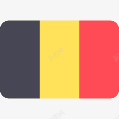 比利时国际国旗6圆形矩形图标图标