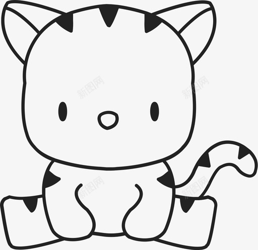 老虎动物卡通图标svg_新图网 https://ixintu.com 动物 卡通 可爱 孩子们 老虎