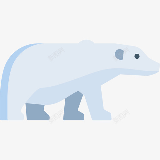 北极熊动物27扁平图标svg_新图网 https://ixintu.com 动物27 北极熊 扁平