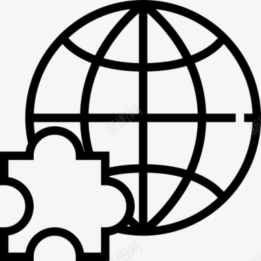 全球商业战略3线性图标图标