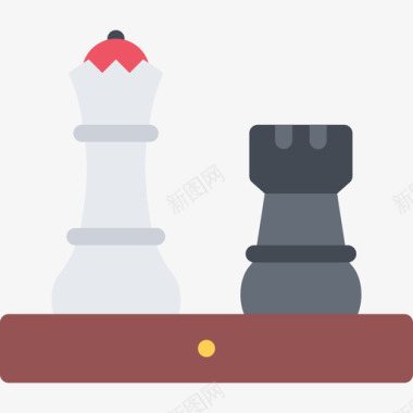 国际象棋运动装备5扁平图标图标