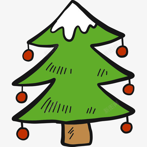 圣诞树圣诞32彩色图标svg_新图网 https://ixintu.com 圣诞32 圣诞树 彩色